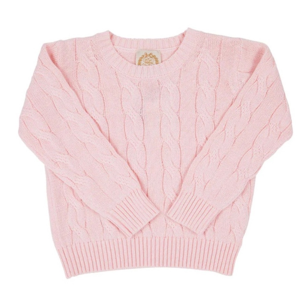 Beaufort Bonnet Crawford Crewneck Cable Knit Sweater Pullover Palm Beach Pink 2T